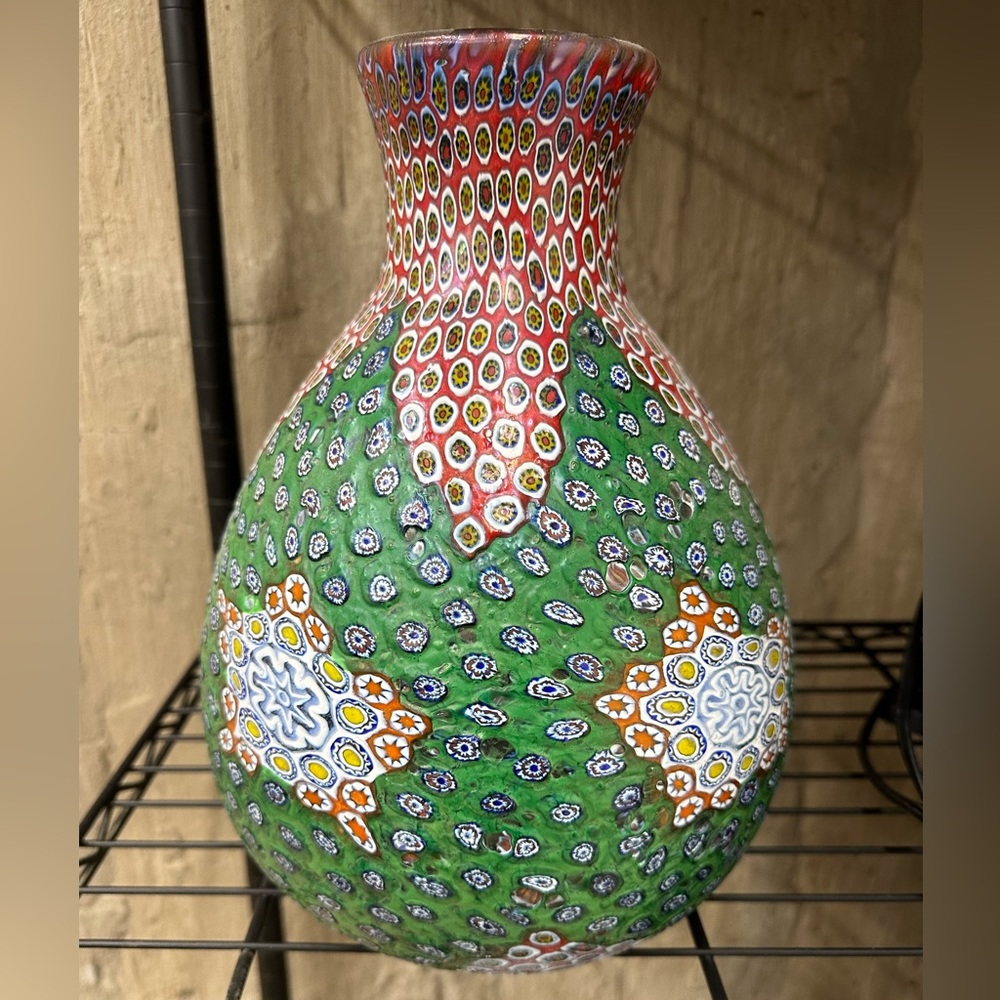 Vintage Millefiori Murano Glass Vase